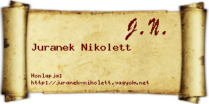 Juranek Nikolett névjegykártya