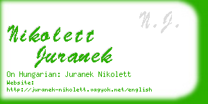 nikolett juranek business card